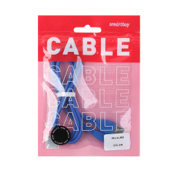 Кабель USB-micro USB, длина 1,2 м, синий, макс. сила тока 1А (iK-12c blue) Smartbuy