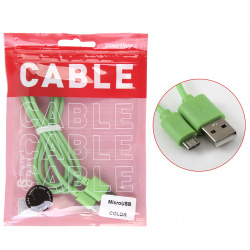 Кабель USB-micro USB, длина 1,2 м, зеленый, макс. сила тока 1А (iK-12c green) Smartbuy