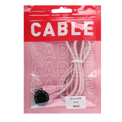 Кабель USB-micro USB в резиновой оплетке Gear, длина 1,0 м, розовый, макс. сила тока 2А (iK-12RG rose) Smartbuy