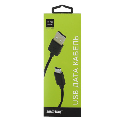 Кабель USB-micro USB длина 0,15 м, черный, макс. сила тока 3А (iK-020-box) Smartbuy