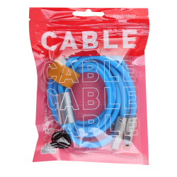 Кабель USB - 3 в 1 Micro+Type-C+8 pin, резин., толст.,  длина 1,0 м,  синий, макс. сила тока 3А (IK-312QBOMB2-BLUE) Smartbuy
