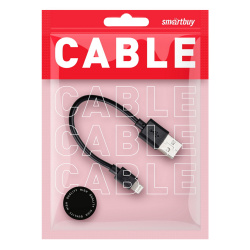 Кабель USB 8-pin для Apple, длина 0,15 м, черный, макс. сила тока 3А (iK-0120) SmartBuy