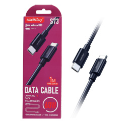 Кабель Type-C -Type-C длина 1,0 м, черный, макс. сила тока 6А (iK-3112-S73b) SmartBuy