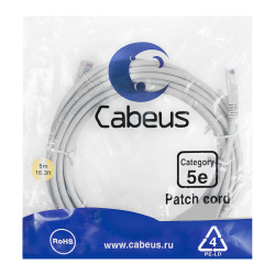 Кабель Patch Cord, кат.5е UTP, 5м, серый ITK