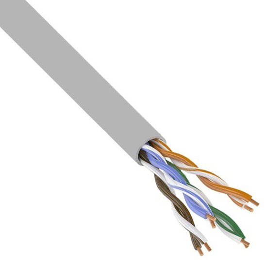 Кабель Витая пара UTP 5E cat  4*2*24AWG, solid (бухта 305 метров) (LC1-C5E04-111) медный