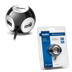 Концентратор USB 2.0 Sven 4 порта (HB-444) черный