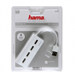 Разветвитель USB Hama TopSide 4 порта USB 2.0, белый 12178