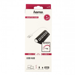 Разветвитель USB Hama H-200119 4 порта USB 2.0, серый 200119
