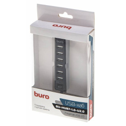 Разветвитель USB Buro 7 портов USB 2.0, черный BU-HUB7-1.0-U2.0