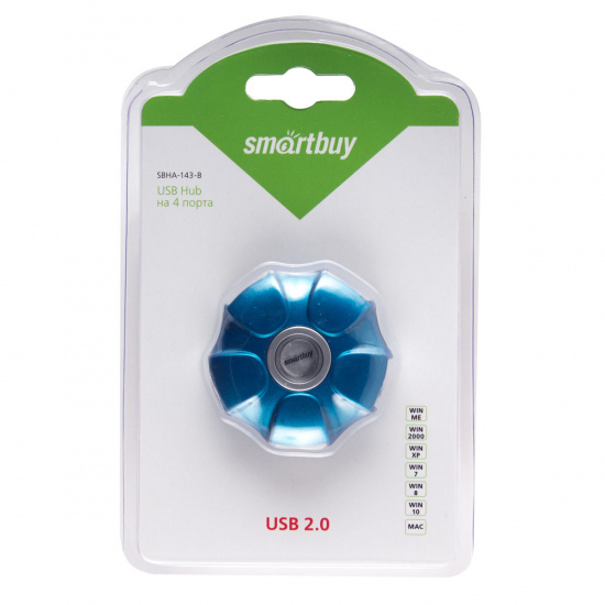 Концентратор USB-HUB Smartbuy UFO 4 Port (SBHA-143-B) синий