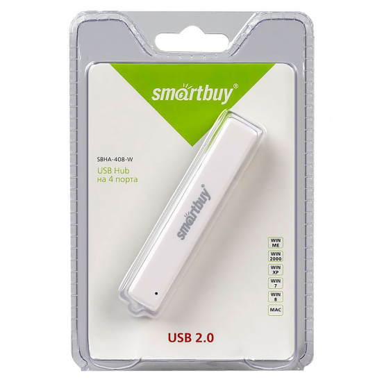 Разветвитель USB Smart Buy 4 порта USB 2.0, белый SBHA-408-W