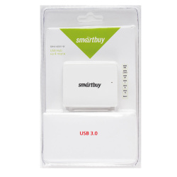 Концентратор USB-HUB Smartbuy 4 Port (SBHA-6000-W) USB 3.0