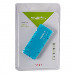Разветвитель USB Smart Buy 4 порта USB 2.0, голубой SBHA-6110-B