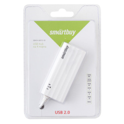 Разветвитель USB, SmartBuy, 4 порта USB 2.0, белый, SBHA-6810-W