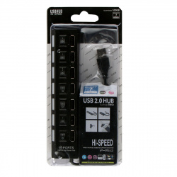 Разветвитель USB Smart Buy 7 портов USB 2.0, с выключателями, черный SBHA-7207-B