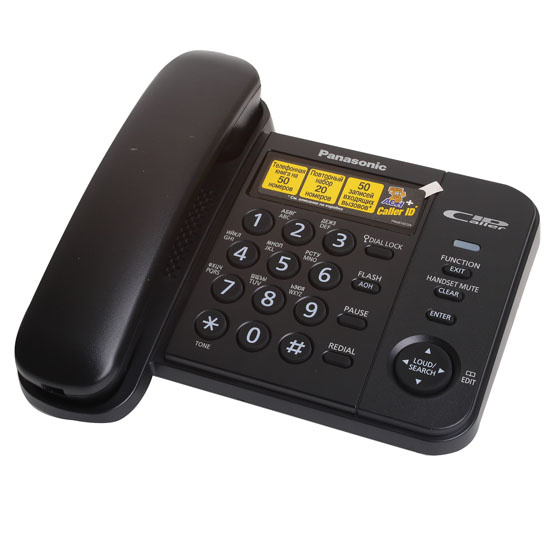 Телефон Panasonic KX-TS 2356 RUВ черный, ЖК-дисплей, АОН