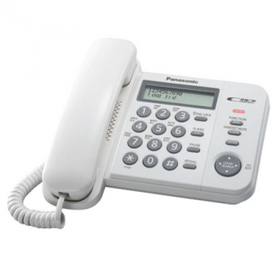 Телефон Panasonic KX-TS 2356 RUW белый, ЖК-дисплей, АОН