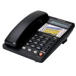 Телефон Panasonic KX-TS 2365 RUB черный, ЖК-дисплей, спикерфон