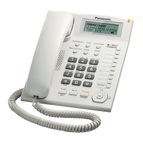 Телефон Panasonic KX-TS 2388 RUW белый (ЖК, спикерфон)