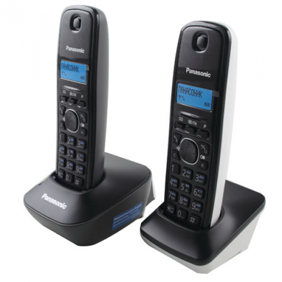 Радио телефон Panasonic KX-TG 1612 RU1 (2 трубки, АОН, подсветка, будил, поиск трубки)