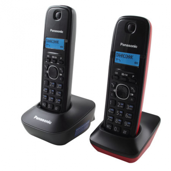 Радио телефон Panasonic KX-TG 1612 RU3 (2 трубки, АОН, подсветка, будил, поиск трубки)