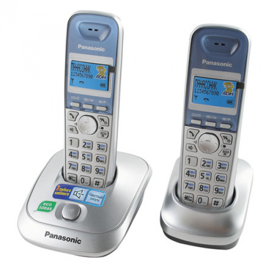 Радио телефон Panasonic KX-TG 2512 RUS (2 трубки, АОН, подсветка дисплея, спикерфон)