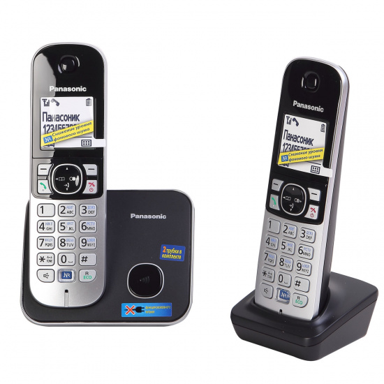 Радио телефон Panasonic KX-TG 6812 RU (2 трубки, АОН, спикерфон, резервное питание)