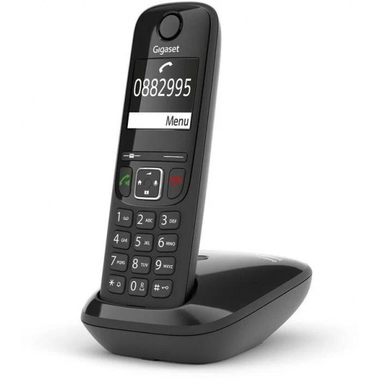 Радио телефон Gigaset AS690 TRIO RUS черный (3 трубки, AОН, Caller ID, подсветка, а/о, спикерфон)