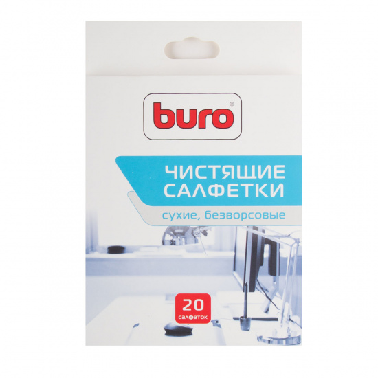 Чистящие салфетки BURO сухие безворсовые BU-Udry (20 шт.) 817443