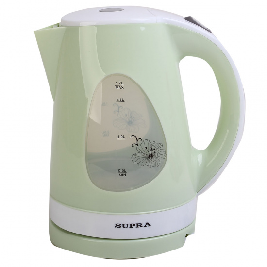 Чайник электрический Supra KES-1708 белый/фисташковый (1,7л./2200 Вт/диск/пластик)