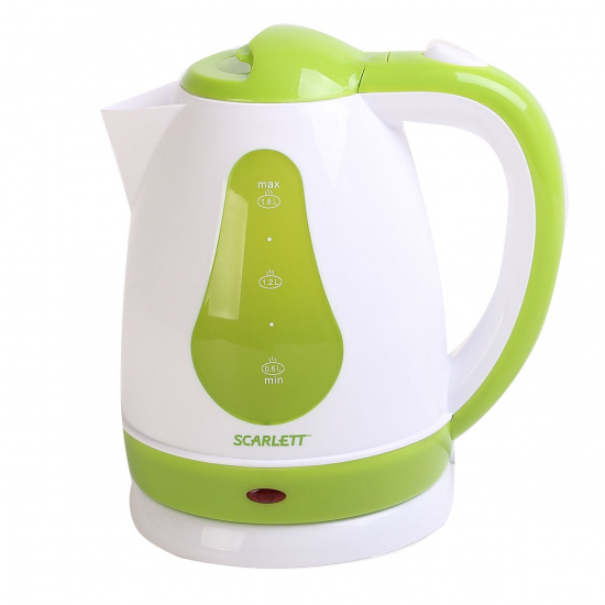 Чайник электрический Scarlett SC-ЕК18Р30 белый/зеленый (1,8л./2200Вт)