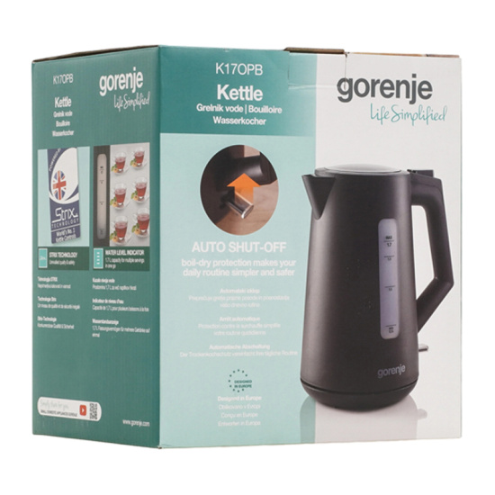 Чайник электрический Gorenje K17OPB черный (1,7л./2200Вт/диск)