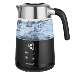 Чайник электрический Vitek VT-WK1044 стекло/дисплей (1.7 л/2200Вт/диск)