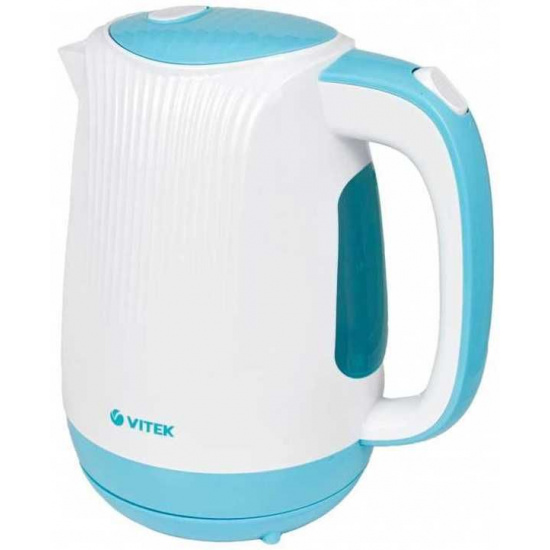 Чайник электрический Vitek VT-7059 белый/голубой (1.7 л/2200Вт/диск)
