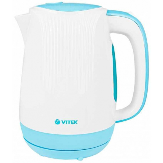 Чайник электрический Vitek VT-7059 белый/голубой (1.7 л/2200Вт/диск)