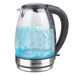 Чайник электрический Vitek VT-7046 стекло (1.7 л/2200Вт/диск)