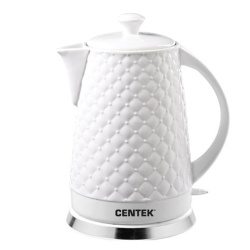 Чайник электрический Centek СТ-0061 White керамика, рельефный корпус (2.0л./2000Вт/диск)