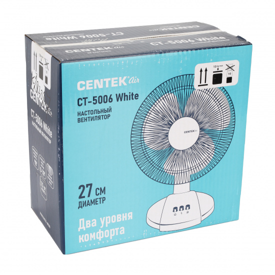 Вентилятор Centek CT-5006 белый 25Вт, 23см, настольный, 2 скорости