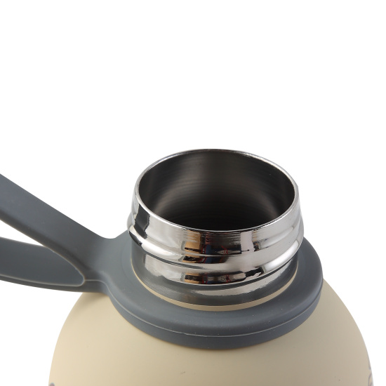 Термос стальной, 500 мл, антискользящее покрытие Soft-touch, колба сталь нержавеющая, цвет бежевый с рисунком, Tropic, FIORENZO, 253158