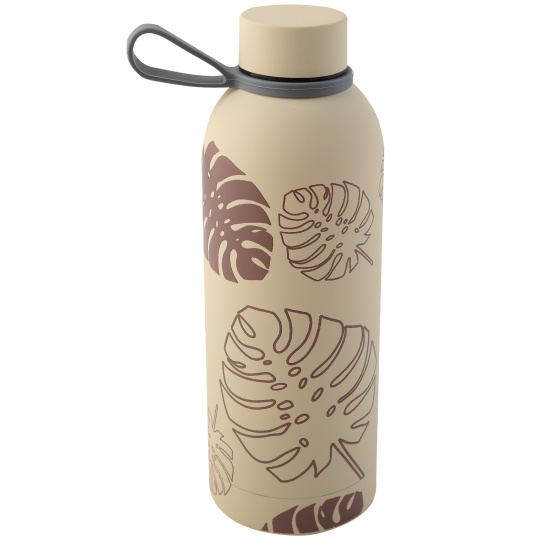 Термос стальной, 500 мл, антискользящее покрытие Soft-touch, колба сталь нержавеющая, цвет бежевый с рисунком, Tropic, FIORENZO, 253158