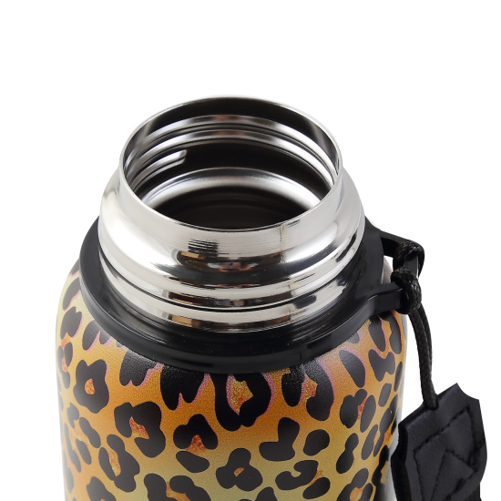 Термос стальной, 600 мл, термопечать, колба сталь нержавеющая, цвет с рисунком, Леопард, FIORENZO, 253162