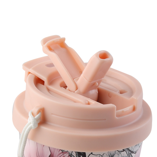 Термокружка, сталь, с рисунком, термопечать, трубочка, 530 мл, Цветочный шик, FIORENZO, 253159