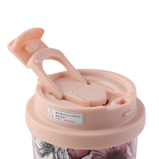 Термокружка, сталь, с рисунком, термопечать, трубочка, 530 мл, Цветочный шик, FIORENZO, 253159