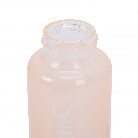 Бутылка стекло, 420 мл, ремешок текстильный, цвет розовый Seasons КОКОС 216234 LIUDUO