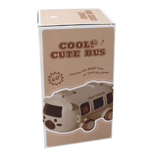 Бутылка, пластик, 500 мл, ремешок текстильный, цвет бежевый, Animal bus, КОКОС, 252378
