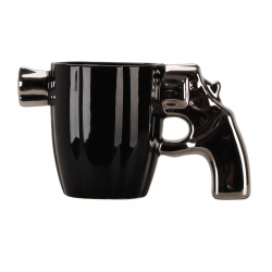 Кружка керамическая, 350 мл, цвет черный Револьвер КОКОС 216162