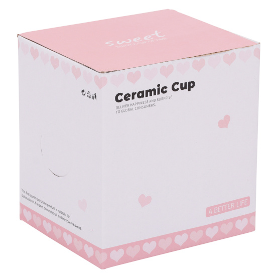 Кружка керамическая, 400 мл, ассорти 4 вида, Макарон, КОКОС, 231640