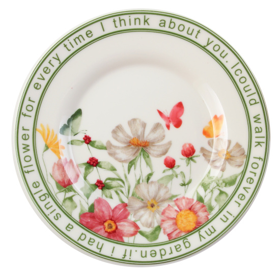 Набор посуды 2 предмета, 220 мл, чашка, блюдце, Flower, КОКОС, 253421