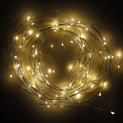 Электрогирлянда светодиодная уличная 100л LED дл=10м теплый белый 170861/TY-120L-MINI ЛЬДИНКА