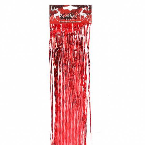 Дождик новогодний Голография 10 см*1 м, ПВХ, цвет красный ЛЬДИНКА 170815-2 красн